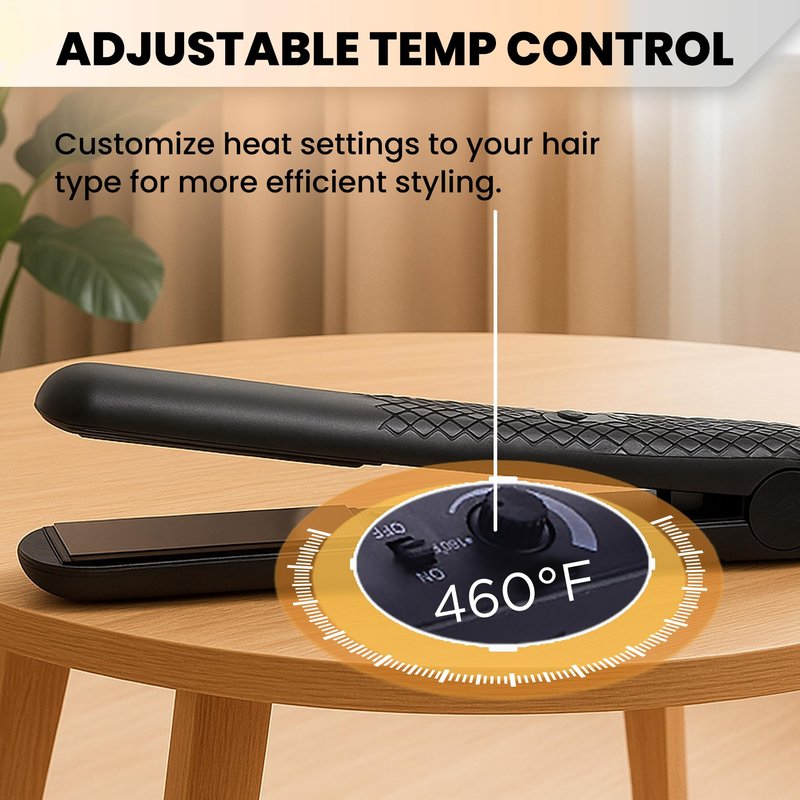 HerStyler Forever Straightening Flat Iron - Travel Friendly Dual Voltage Flat Iron 1.25 inch - Ceramic Hair Straightener for Silken Hair - Negative Ion Technology to Fight Frizz