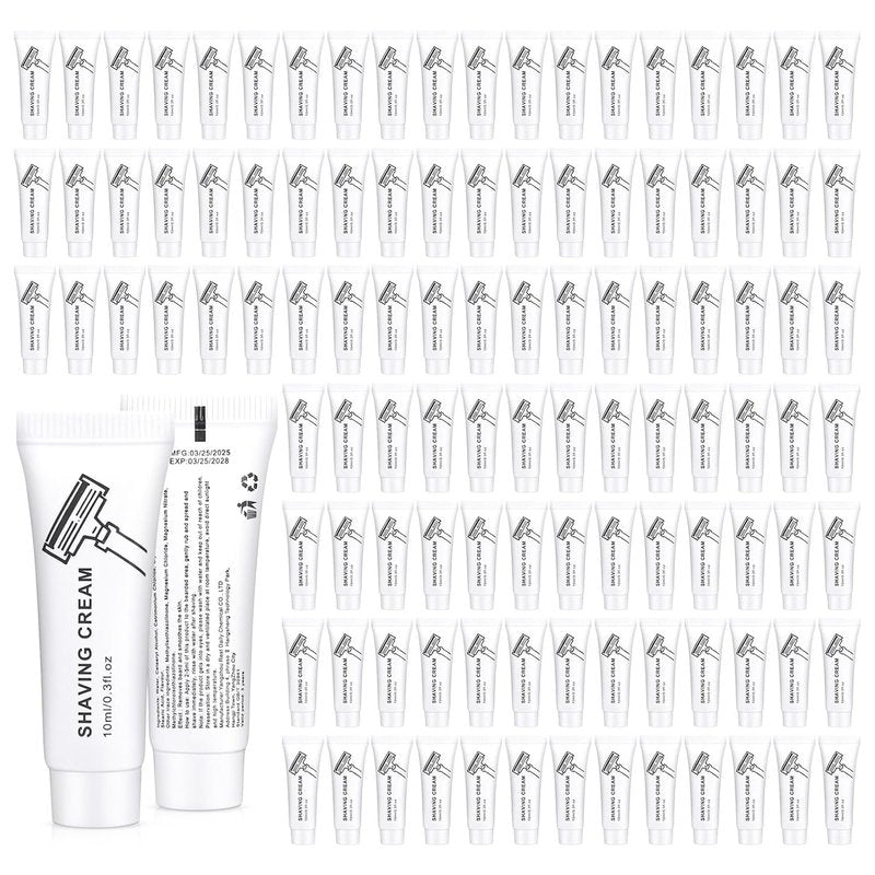 Travel Shaving Cream - 10ml Individually Packaged | Perfect for Camping, Hotels, and Home Use (200-Pack)