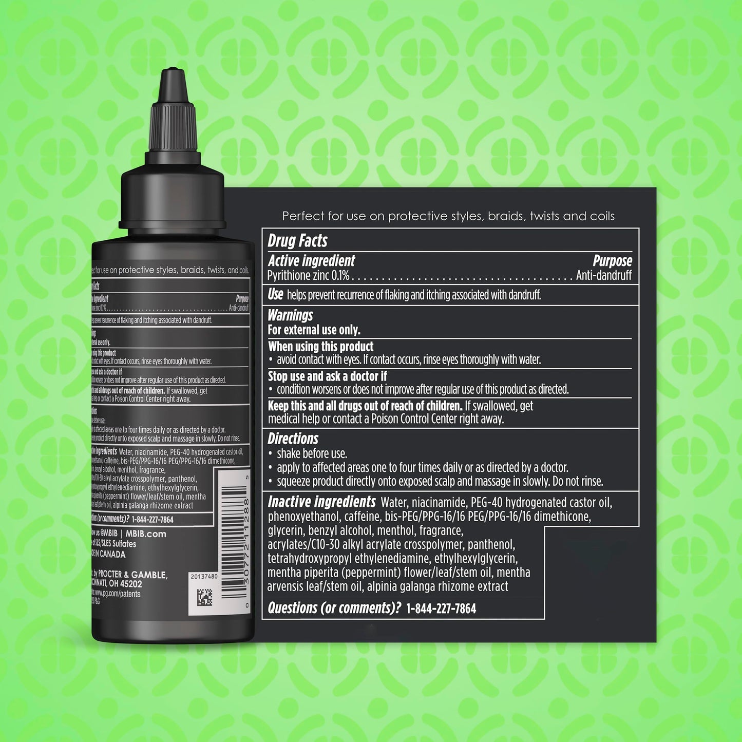 MY BLACK IS BEAUTIFUL Cooling Scalp Serum, Dandruff Treatment, For Coily Hair and Protective Styles, Dry and Itchy Scalp Treatment With Pyrithione Zinc, With Cooling Mint, Sulfate Free, 4.2 fl oz