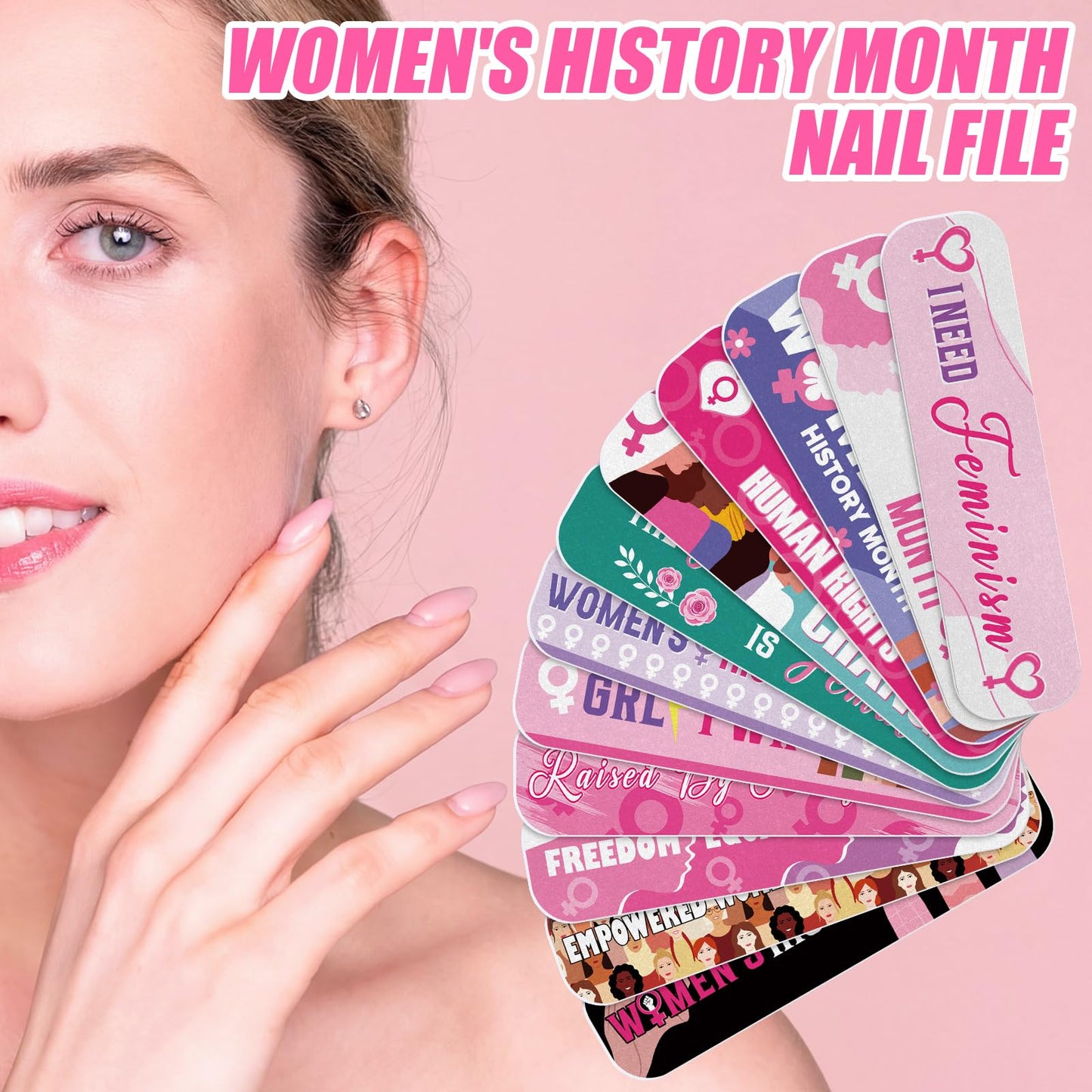 Lanties 200 Pcs Breast Cancer Awareness Nail Files Bulk Party Favor Accessories Pink Ribbon Gift Emery Boards Public Welfare Activity Kit for Women Girl(Breast Cancer Awareness,2.36 x 0.6 Inches)