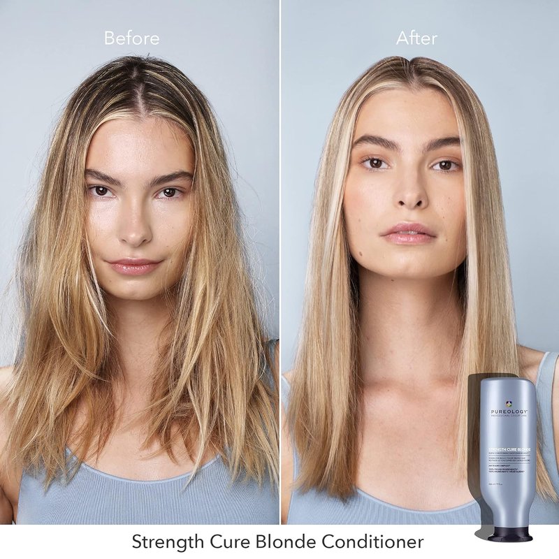 Strength Cure Blonde Purple Conditioner - Sulfate-Free & Vegan Formula for Blonde and Color-Treated Hair | Strengthens & Fights Brass