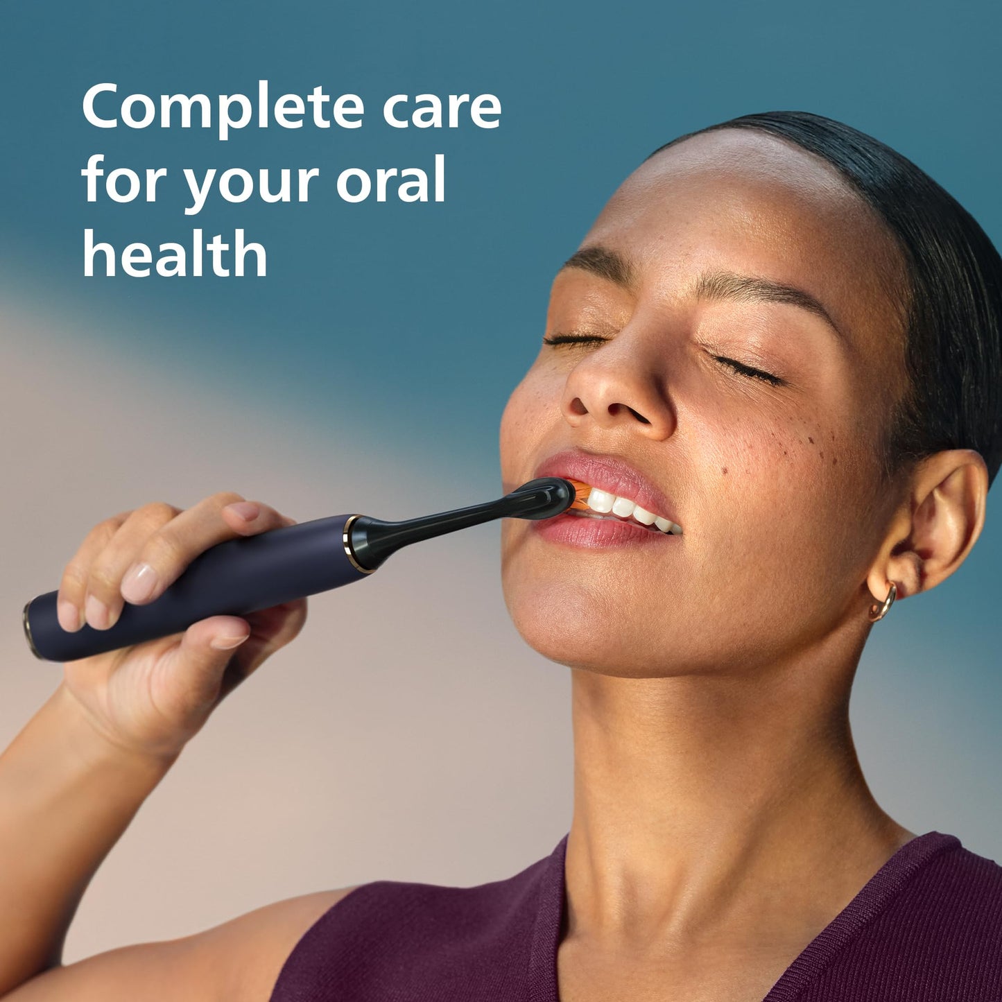 Philips Sonicare DiamondClean Smart 9700 Electric Toothbrush - Sonic Toothbrush with App, Pressure Sensor, 15 Brushing Settings, Replacement Reminder, Charging Travel Case, Lunar Blue, HX9957/71