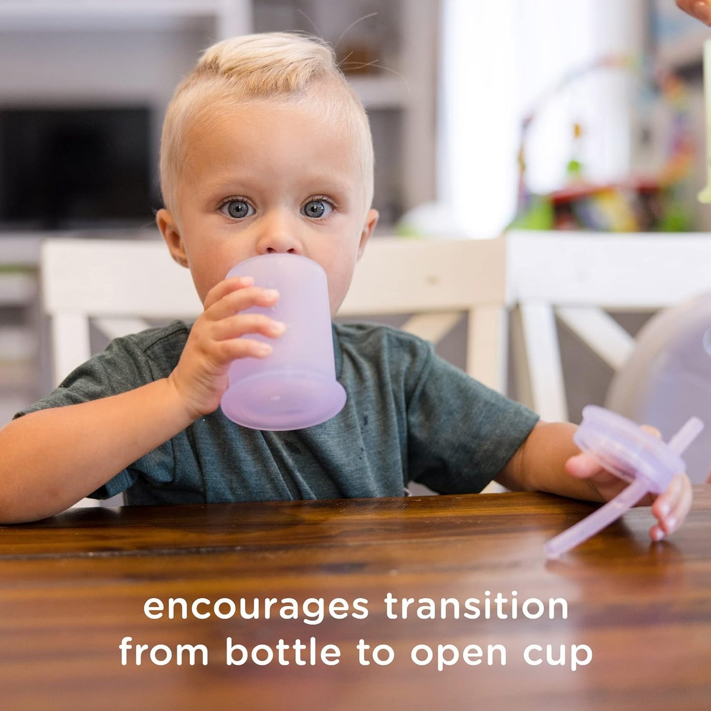 Olababy Silicone Training Cup - Straw Lid Sippy Cup for Babies 6+ Months | Mint, 5 oz