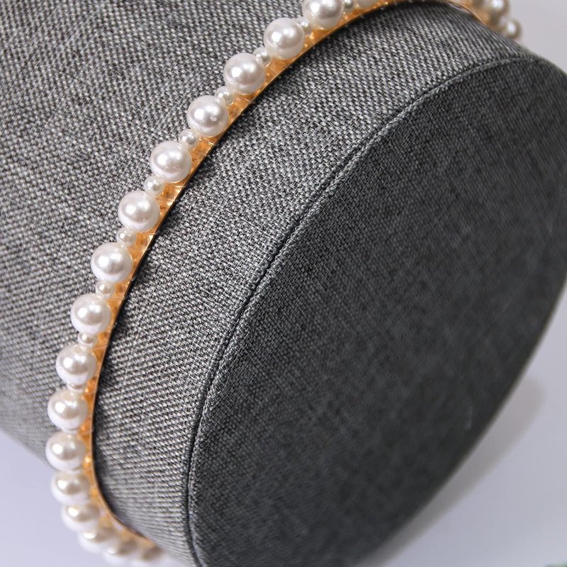 Vertical Headband Holder - Stylish Gray Linen Hairband Display Stand for Accessories & Scrunchies