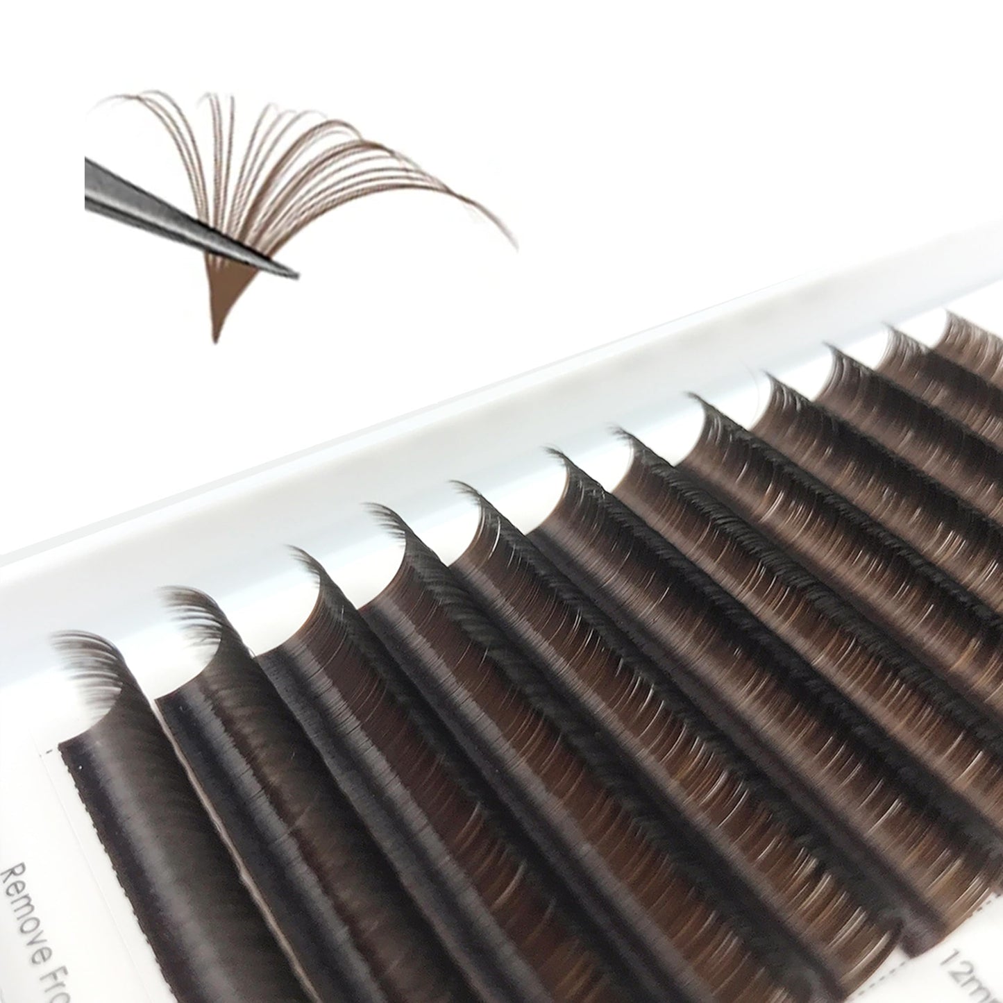 CoMango Dark Brown Easy fan Eyelash Extension Colored Lash Extensions C Curl Easy fan Lashes 8-14mm Mixed Lash Tray Volume Lash Extensions Self Fanning Colored Eyelash Extensions(Brown,0.07-C-8-14MM)
