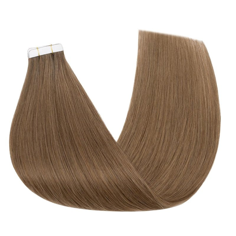 Human Hair Tape-In Extensions - 16 Inch, 50g, 20 Pieces | #06 Light Brown