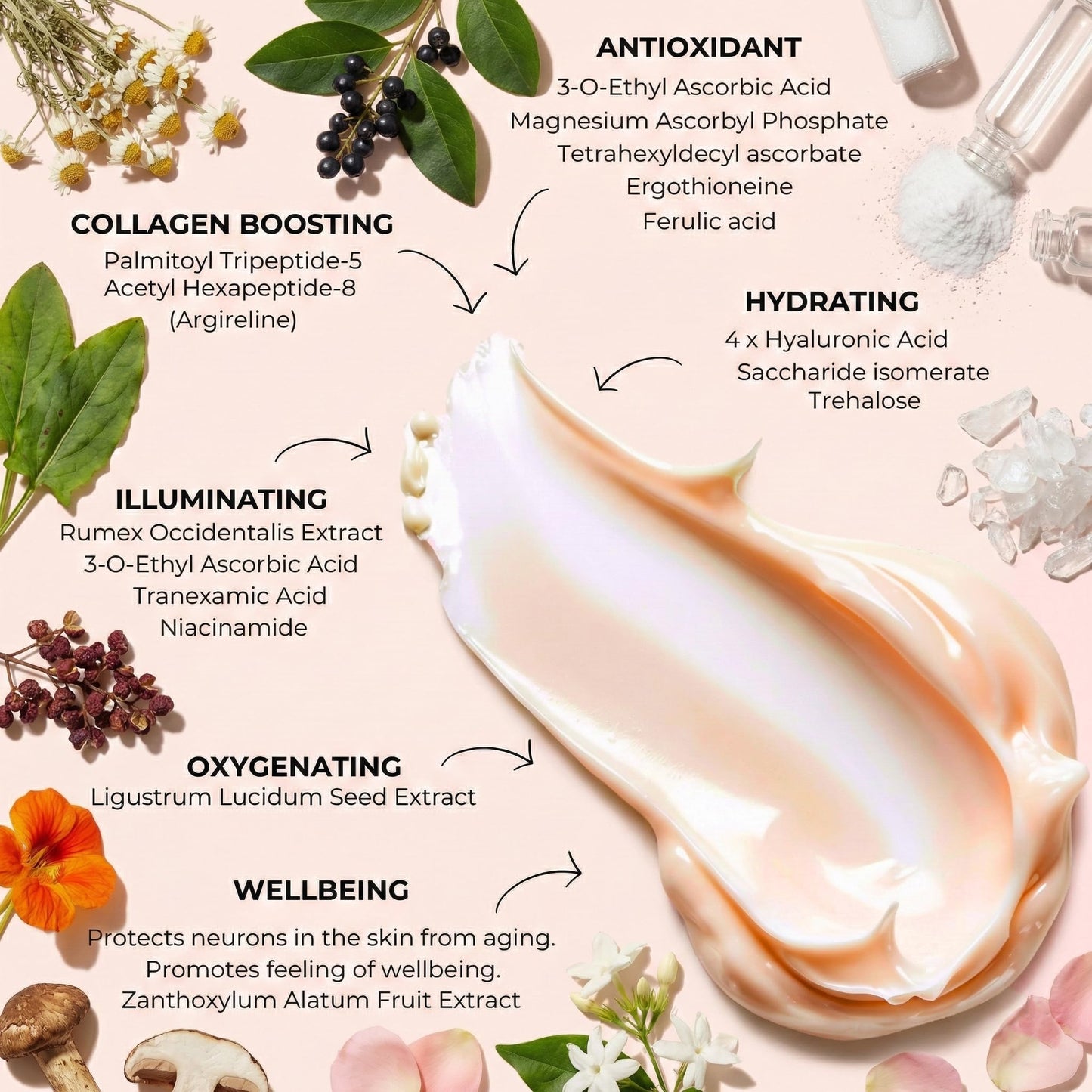 Yunasence YOGA SKIN Oxygenating Neuroactive Wellness Cream, with Antioxidants, Vitamins B. C. D. E. For Radiant, Smooth and Healthier - Looking Skin.