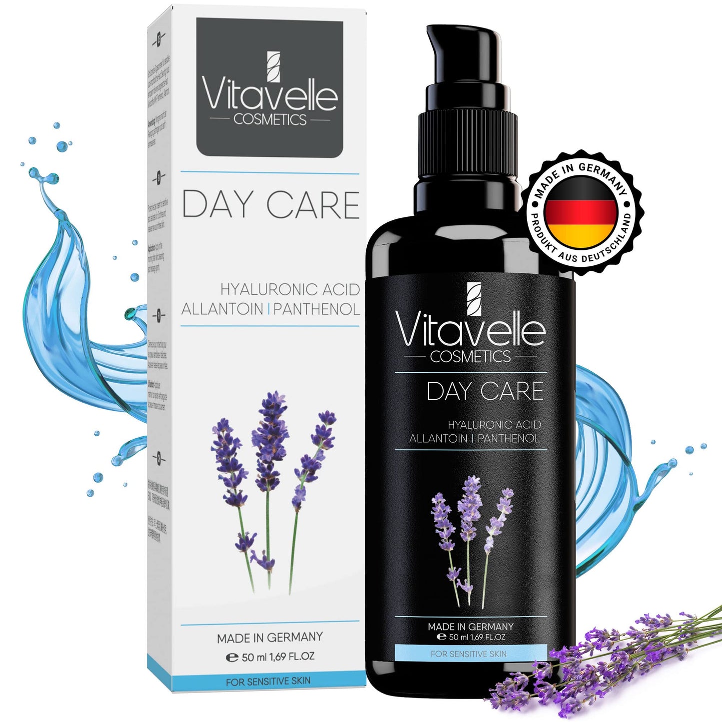 VITAVELLE Natural Day Moisturizer – Anti-Aging Hydrating Cream with Allantoin & Hyaluronic Acid – Lightweight Daily Facial Care for Oily & Combination Skin (1.69 Fl Oz)
