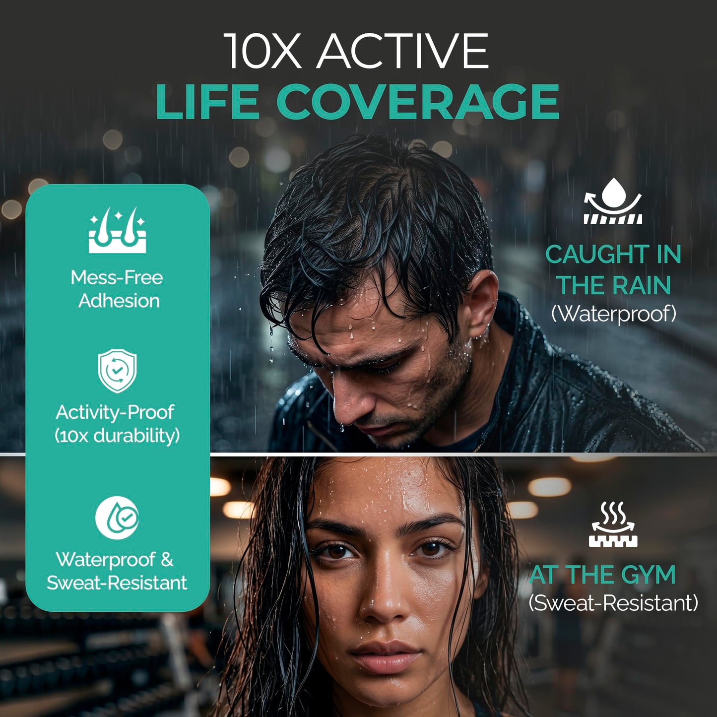 Caboki 10X Hair Powder for Thinning Hair, TALC-Free, Healthful Formula, Instantly Fuller Hair, Flawless Roots, Rain and Sweat Resistant, Easy to Use, Black, Unisex