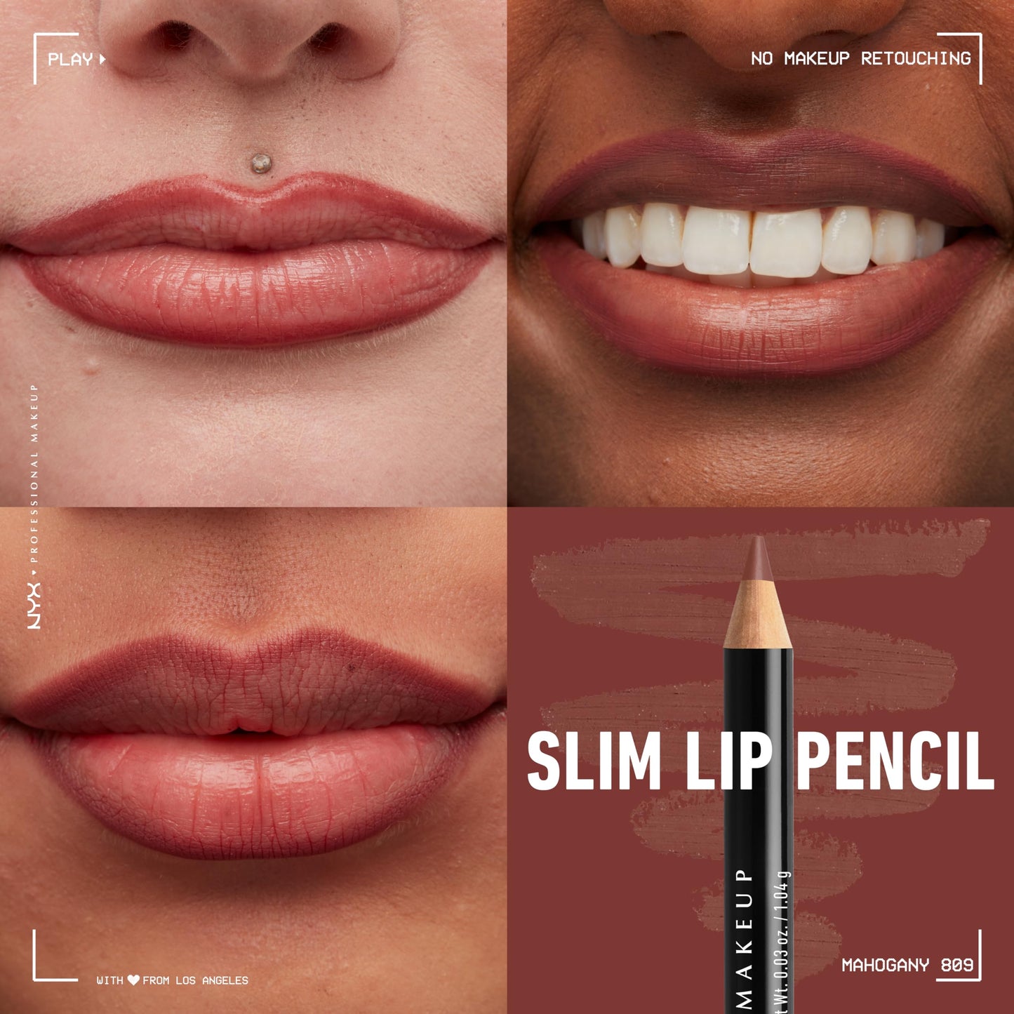 NYX PROFESSIONAL MAKEUP Butter Lip Gloss & Slim Lip Liner Pencil Bundle in Praline & Mahogany, 1 Kit