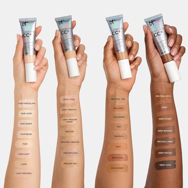 IT Cosmetics CC+ Cream | Full Coverage Foundation with SPF 50+ & Anti-Aging Serum, Lightweight Hydration for All Skin Types