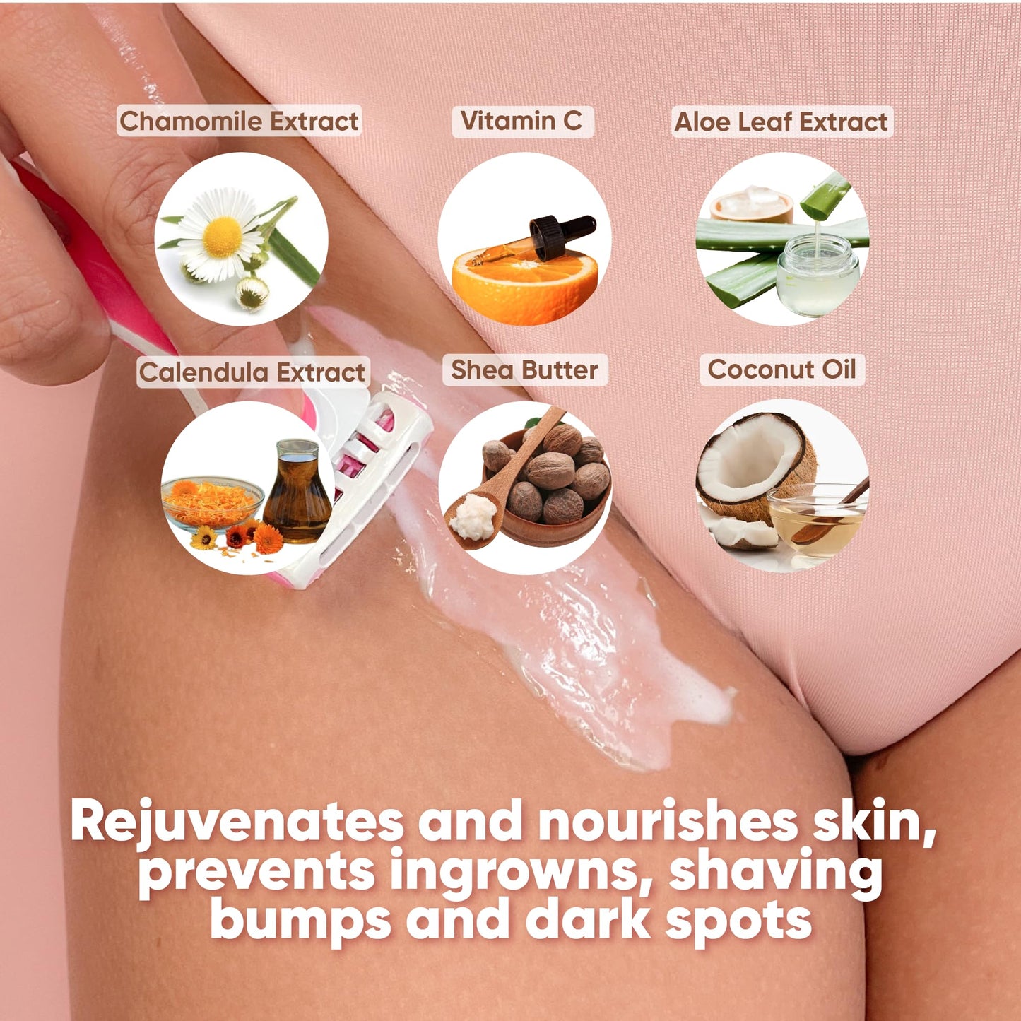 Olivia Beauty Ultra-Gentle Shaving Cream for Women - Organic Shave Butter, Intimate Bikini & Leg Shave Cream - Moisturizing & Fragrance-Free - Ideal for Sensitive Skin - 10 Fl Oz