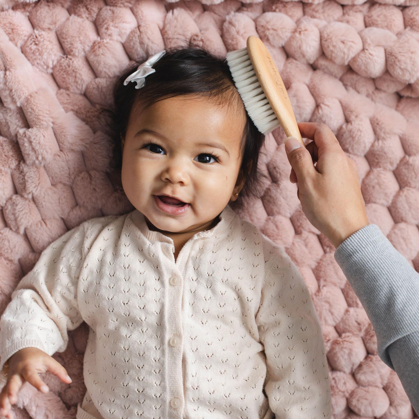 Natemia Soft Bristle Baby Hair Brush Set - 2 Pack Wooden Brushes for Newborns, Toddlers, and Baby Registry Gift