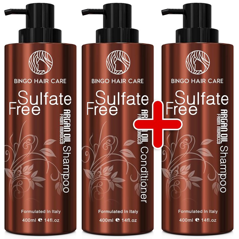 Moroccan Argan Oil Shampoo & Conditioner Set - Nourishing Hair Care | 12 oz Each