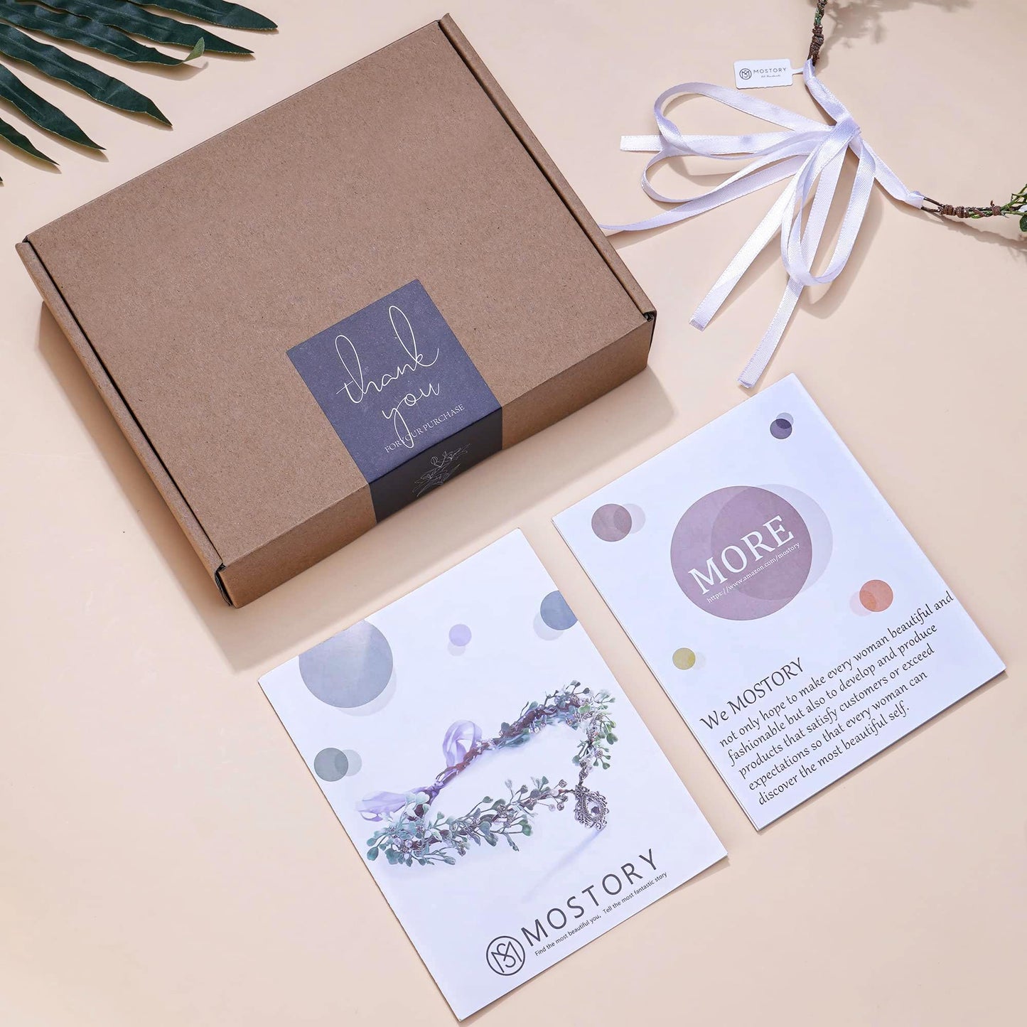 MOSTORY Handmade Antler Headband Brown - Adjustable Reindeer Horns Crown with Ears Fairy Flower Woodland Headpiece for Renaissance Christmas Cosplay Prom Fae Ball Costume Photo Prop