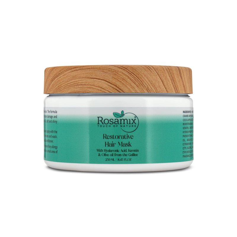 Rosamix Deep Moisturizing Hair Mask for Women/Men - Keratin Mask for Dry & Damaged Hair - Deep Conditioning Treatment with Hyaluronic and Moroccan Argan Oil, 250ml | 8,45 FL.OZ