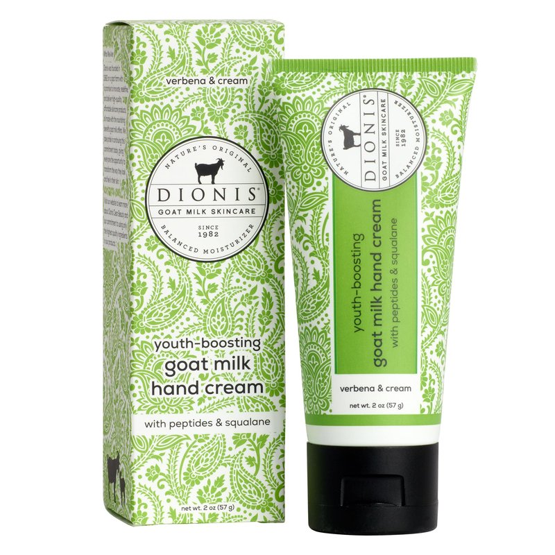 Dionis Goat Milk Lemon Verbena & Cream Youth Boosting Hand Cream with Peptides and Squalane 2oz (Pack of 1)