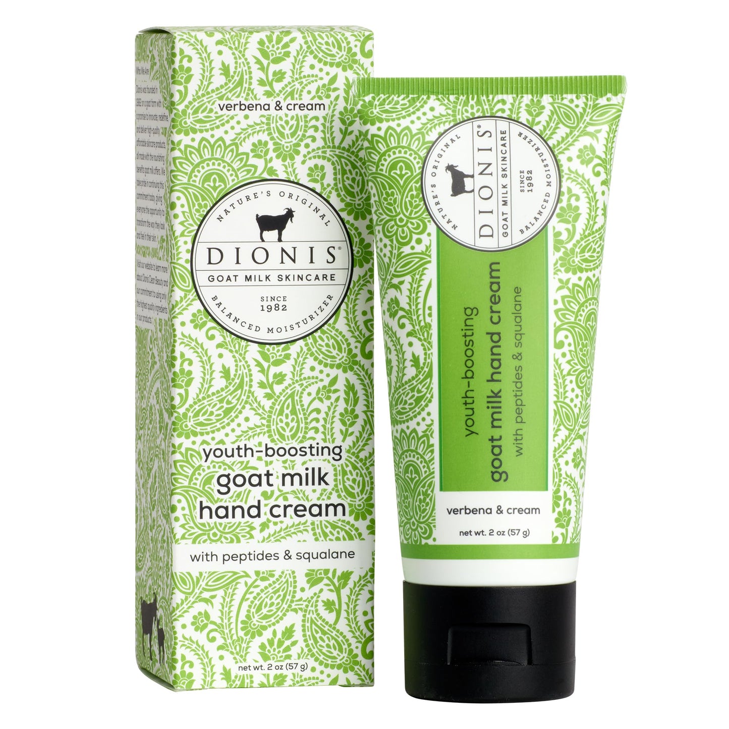 Dionis Goat Milk Lemon Verbena & Cream Youth Boosting Hand Cream with Peptides and Squalane 2oz (Pack of 1)