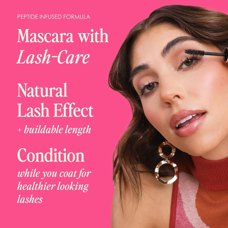 Grande Cosmetics GrandeMASCARA Conditioning Peptide Mascara - Extreme Volume & Length, Clump-Free Black | Lash & Extension Friendly