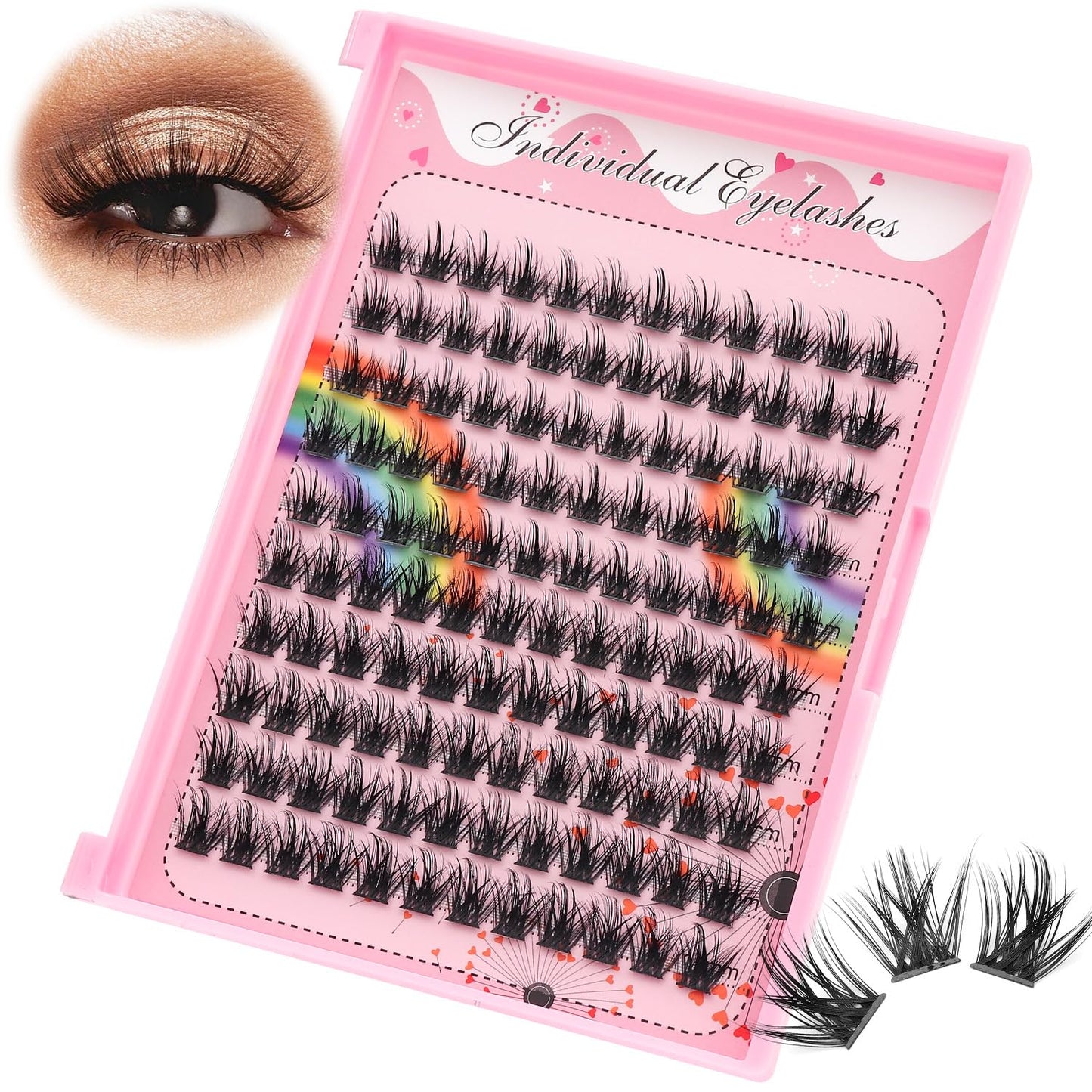 Bodermincer Lashes Clusters 10+12mm/12+14mm/14+16mm/16+18mm/10-12-14-16mm/14-16-18mm Mixed and 8-20mm to Choose Lashes Extension Kit lash Clusters Lashes Wispy Eyelash Extension (12+14mm Mixed)