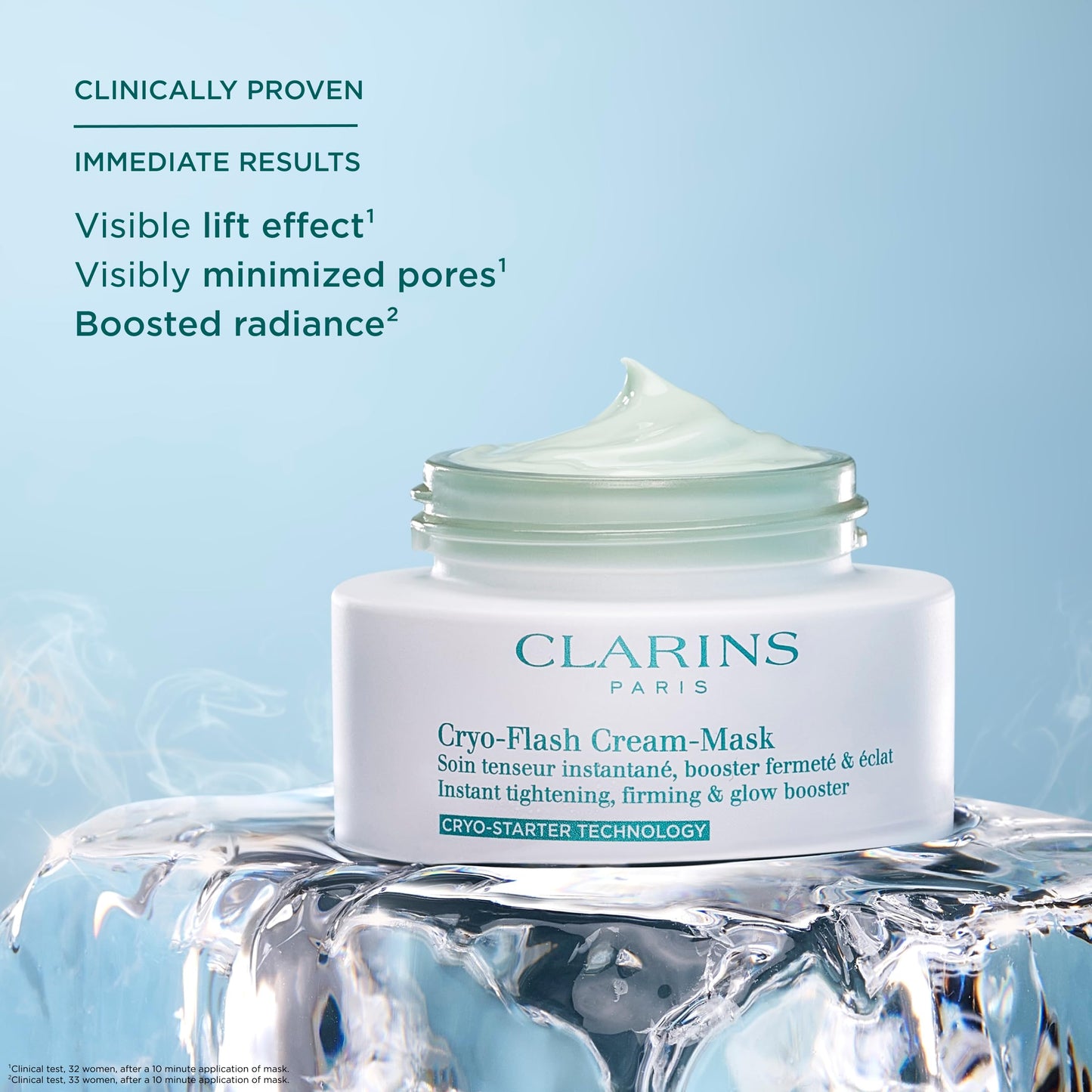 CLARINS Cryo-Flash Face Mask | Visible Lift Effect in 10 Minutes* | Visibly Minimizes Pores | Boosts Radiance | Pro Like Results | All Skin Types
