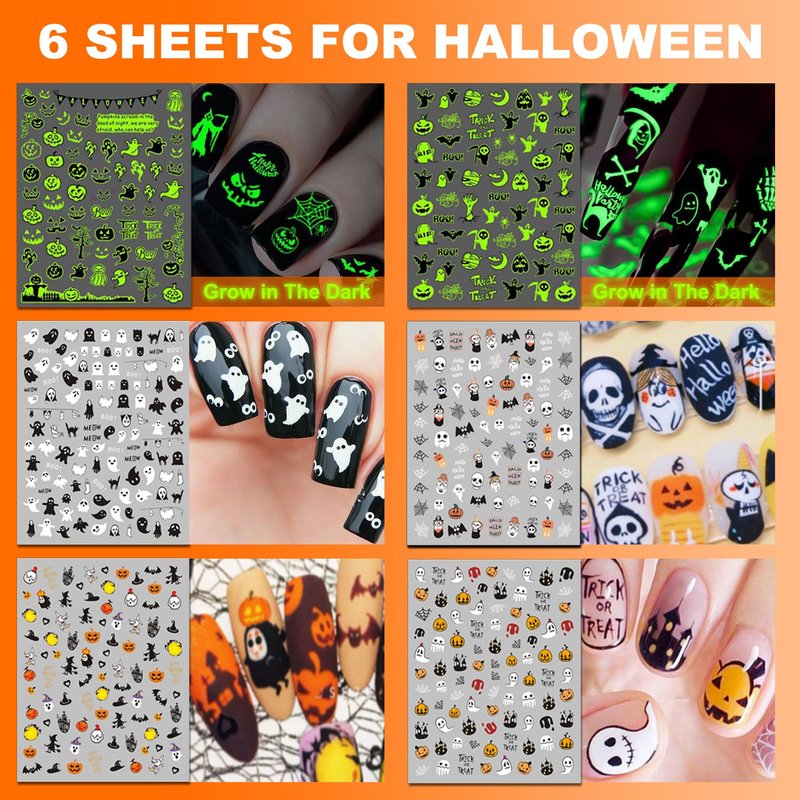 IDDFEVE 30 Sheets 8 Holiday Nail Art Stickers, Variety Pack All Season Nail Decals for All Year, Self-Adhesive Pegatinas Uñas 4th of July Halloween Fall Christmas Valentine St. Patrick's