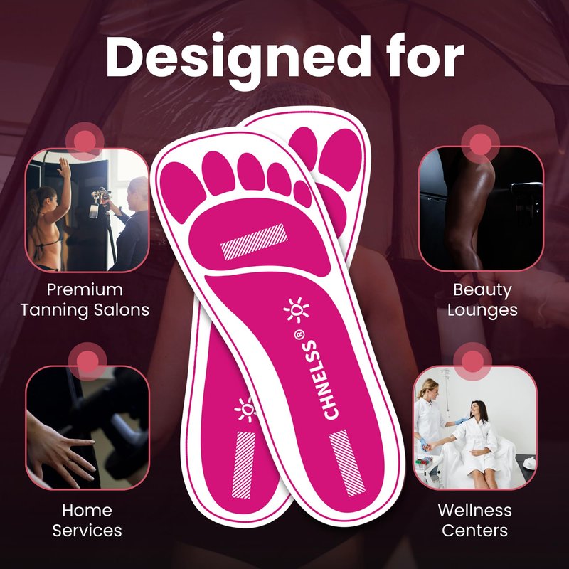 Pink 120Pairs(240Feets)Disposable Spray Tanning Feet Pads for Hygienic Foot Protectors,Comfortable & Hygienic Spray Tan Pads Feet-Specifically for the Spray Tanning Industry or Salon,One Size-Non Slip