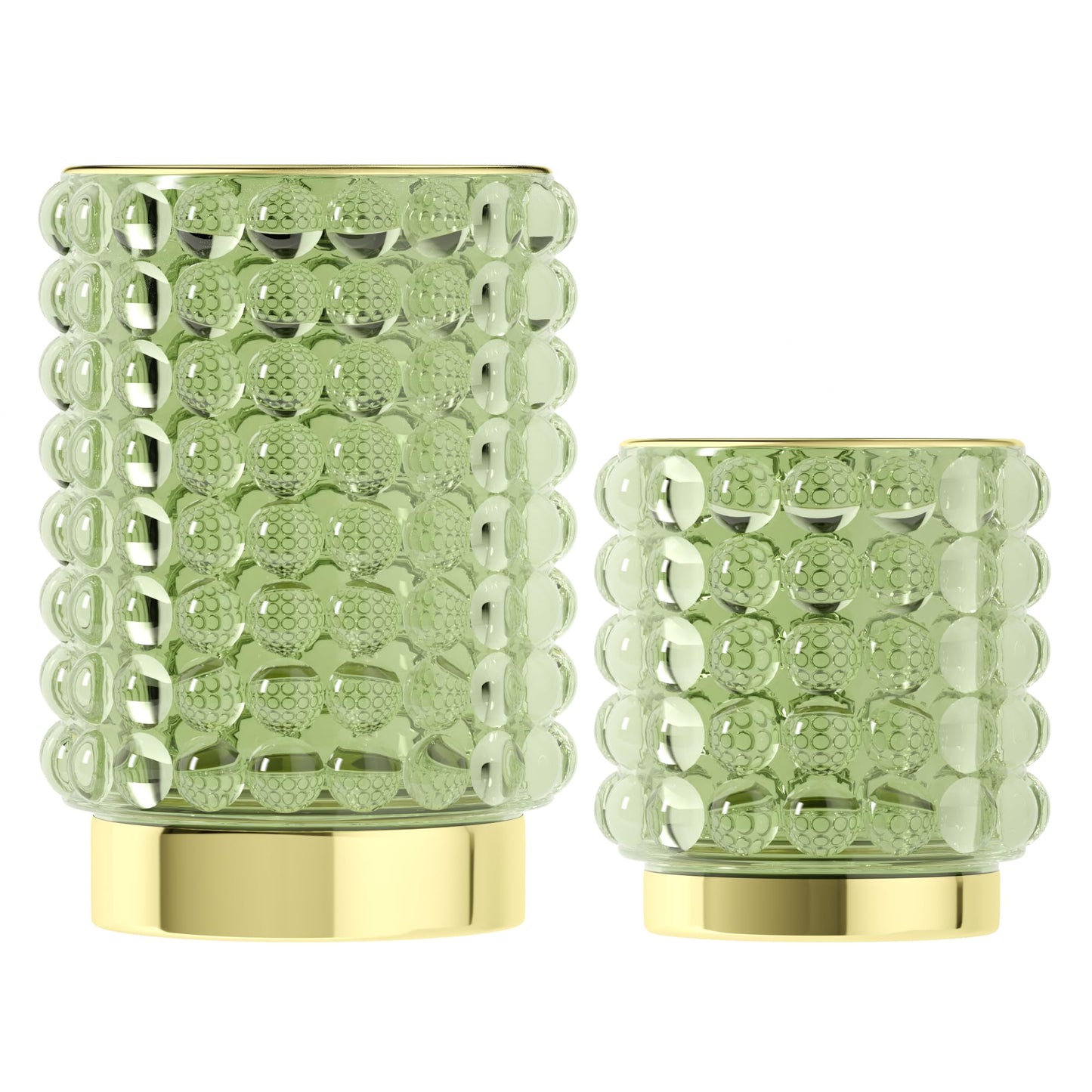 AZeeKMon Makeup Brush Holder Organizer, Clear Green Cosmetic Glass Storage Holder, Vintage Crystal Bubble Gold Make Up Brush Cup Pen Pencil Holder