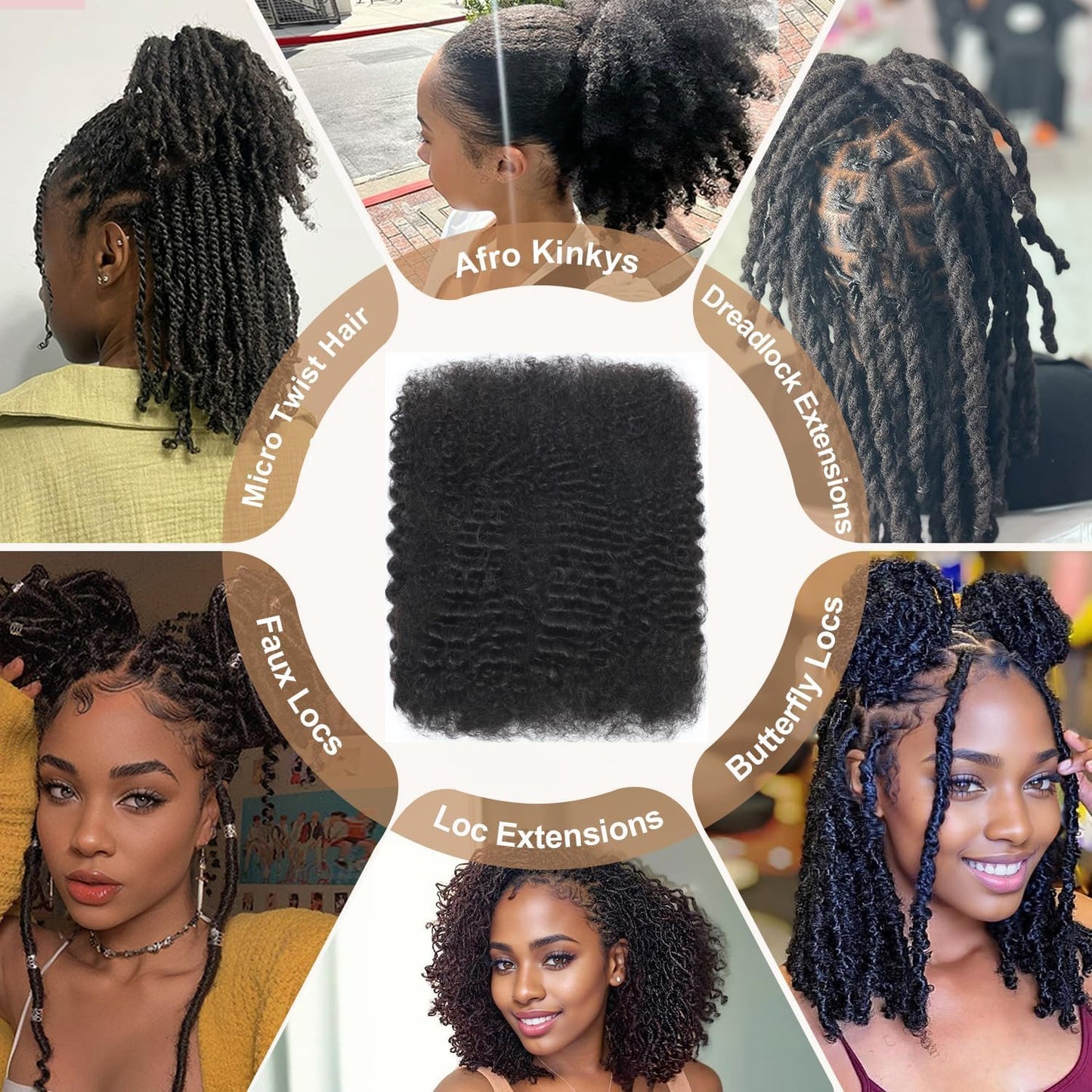 Afro Kinkys Bulk Human Hair for Dreadlock Extensions Repair Locs 22 inch Medium Brown Twist Braiding Afro Kinky Human Hair for Locs 1 Pack 30 Gram