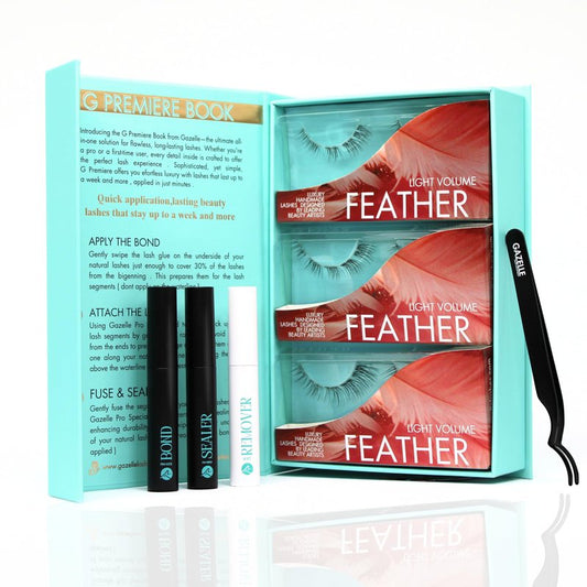GAZELLE Lash Cluster Kit with Bond, Sealer, Remover & Tweezer – 3-Pack DIY Eyelash Extensions (10-12-14mm) – Wispy Korean PBT Lashes, Reusable, Salon-Style at Home, Lasts 10 Days, 30 Lashes