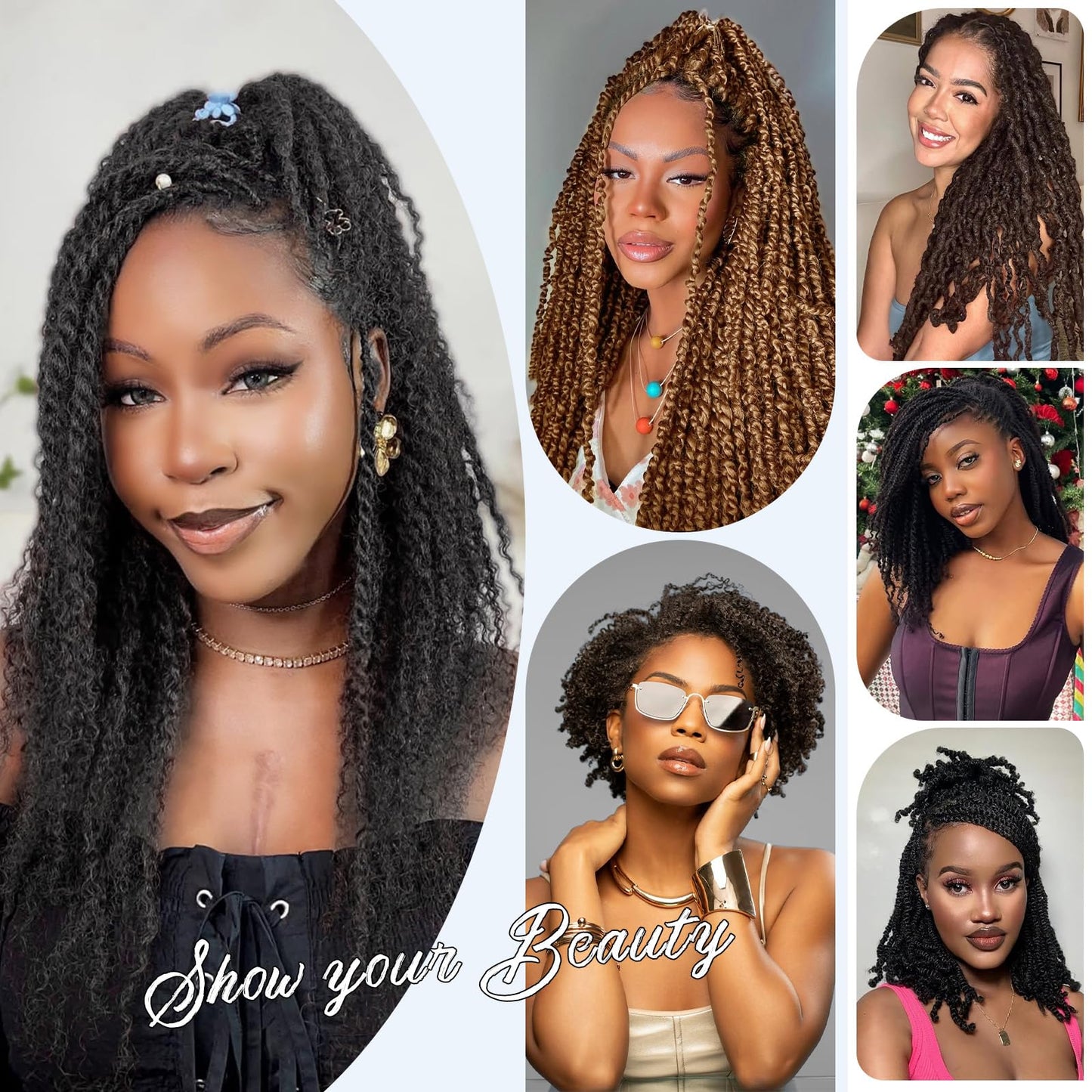 Afro Kinkys Bulk Human Hair,16 Inch 50g/Pack Afro Kinky-Curly Human Hair Bulk for Mini Twist,4C Chocolate Brown Bulk Human Braiding Hair For Micro,Crochet,Repair, Dreadlocks,Locs Extensions #4