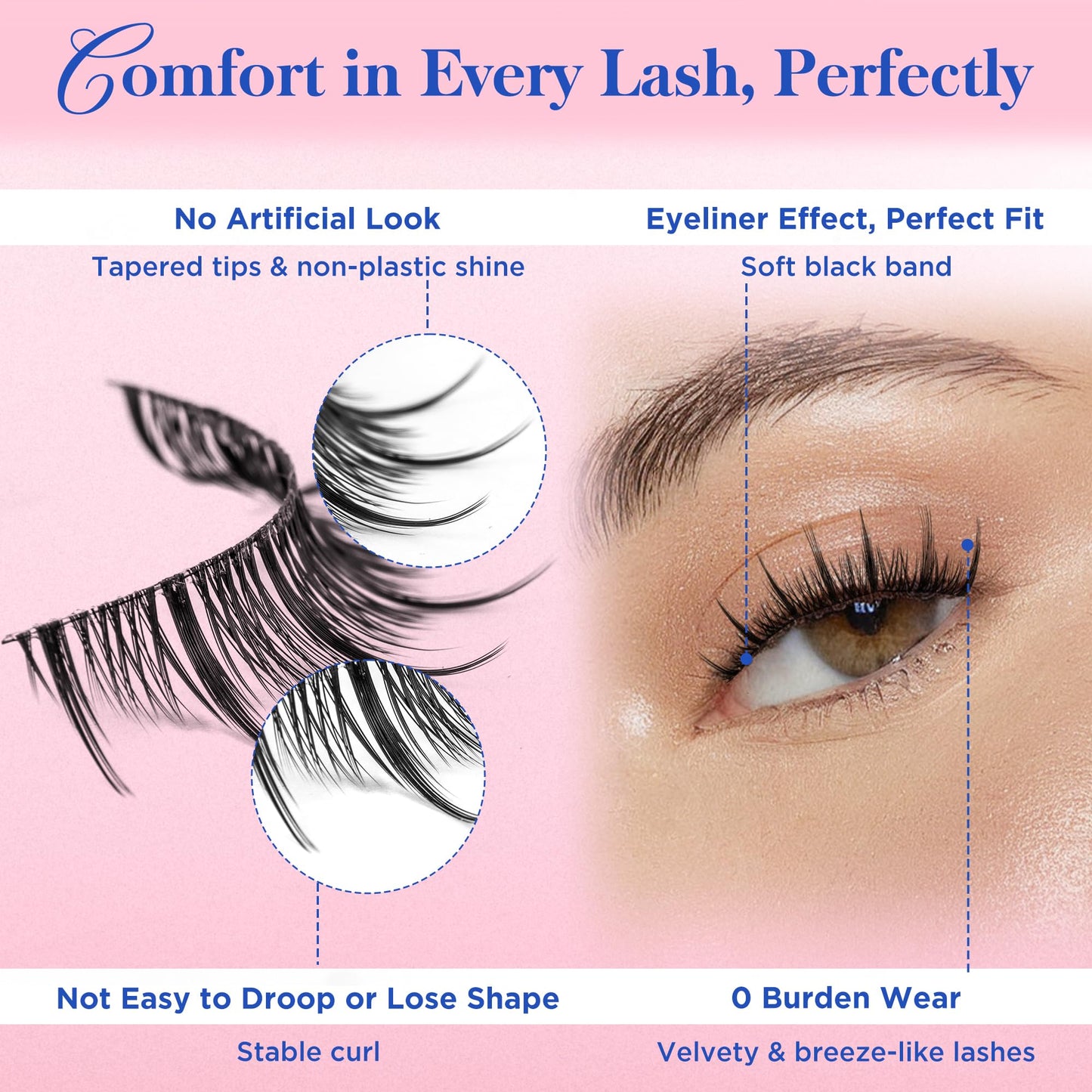 Bepholan Manga Eyelashes Natural Look False Eyelashes Anime Lashes Wispy Fluffy Spiky 3D Volume Eyelashes Pack Cosplay Fake Eyelashes Look Like Individual Cluster 7 Pairs(AN02）