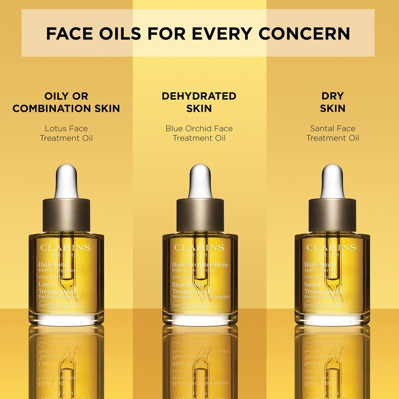 Clarins Santal Face Oil Treatment | Hydrates, Smoothes and Comforts Skin |Calms Redness and Irritations|Visibly Minimizes Fine Lines|Skin Is Immediately Soft*|100% Natural Plant Extracts|Dry Skin Type