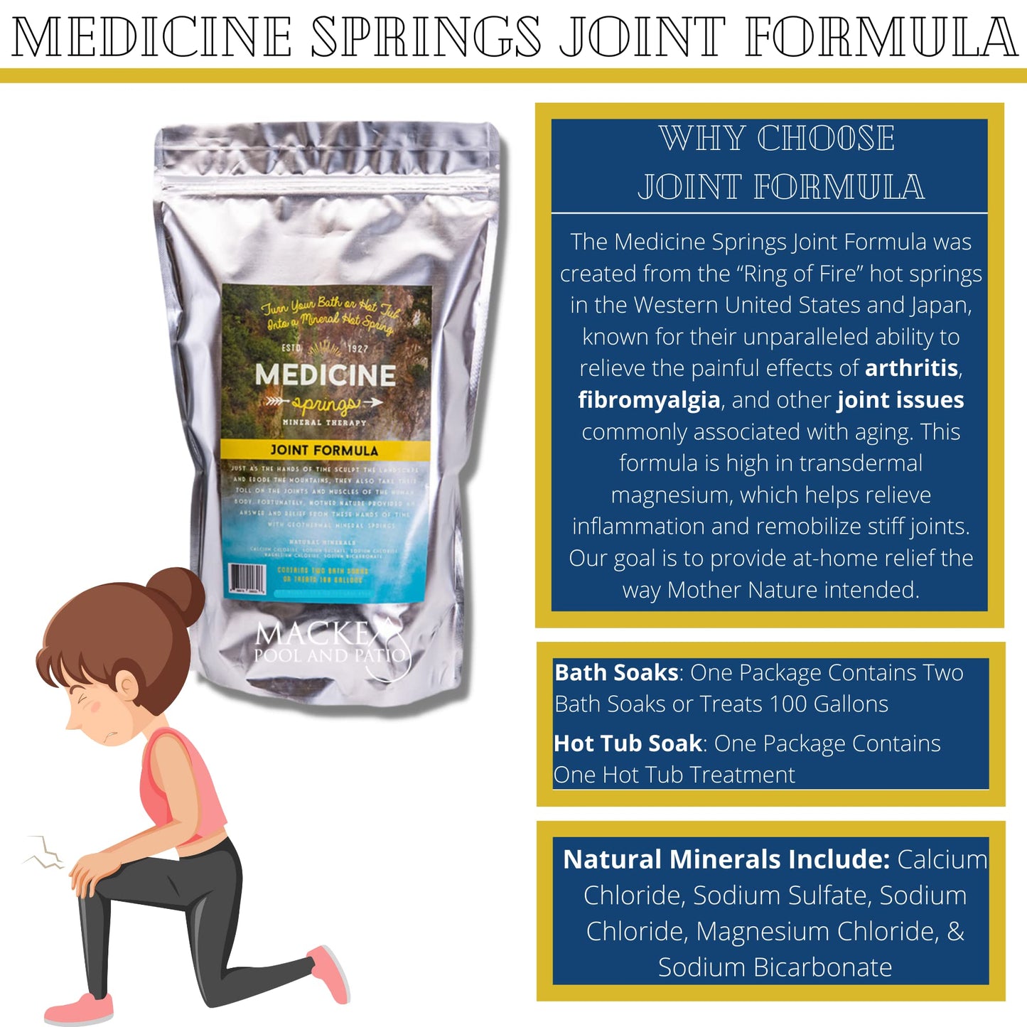 Medicine Springs Bath Tub Mineral Therapy Joint (2 Soaks) Dead sea Minerals hot Spring Soaking Collection for Healing Turn Your Bathtub into a Soaking Mineral Spring -Bath TUB