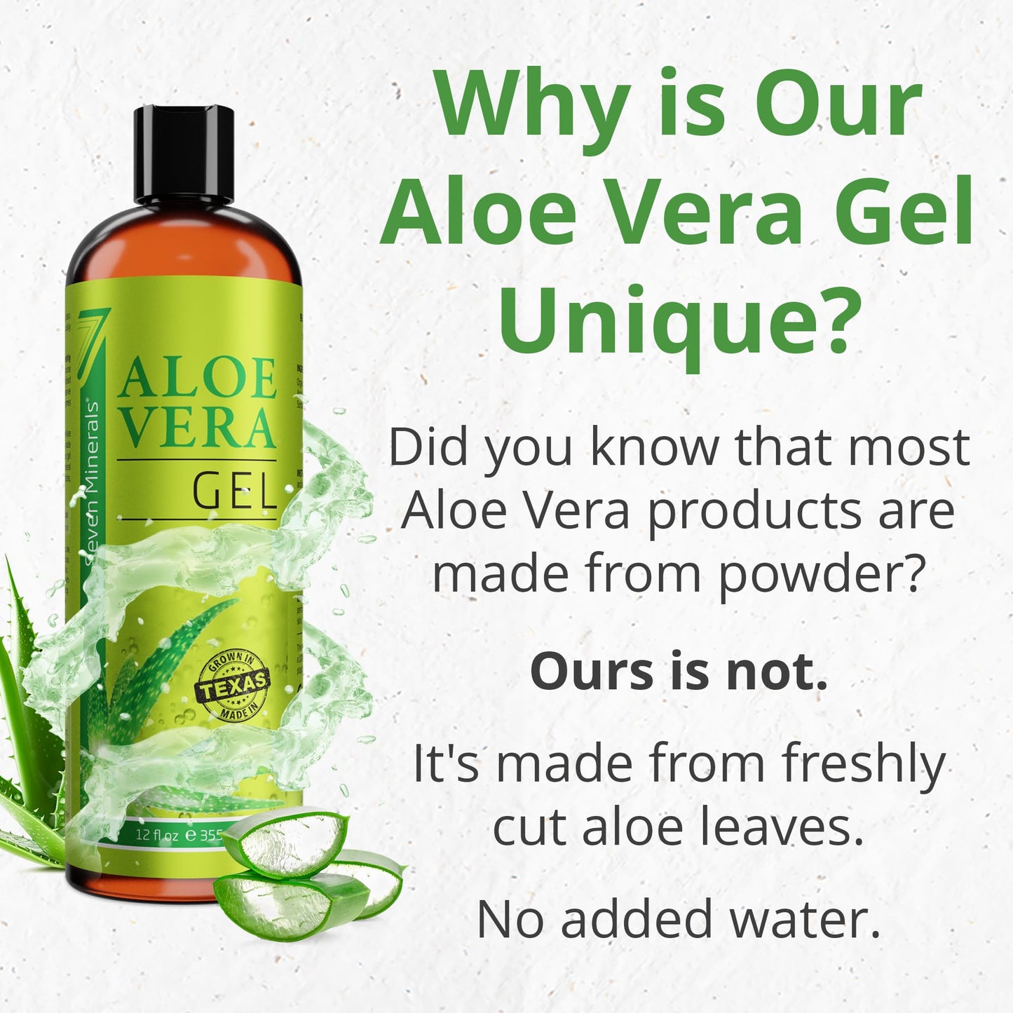 Seven Minerals Fermented Rice Water with Rose Water, Organic Aloe Vera Gel, & MSM