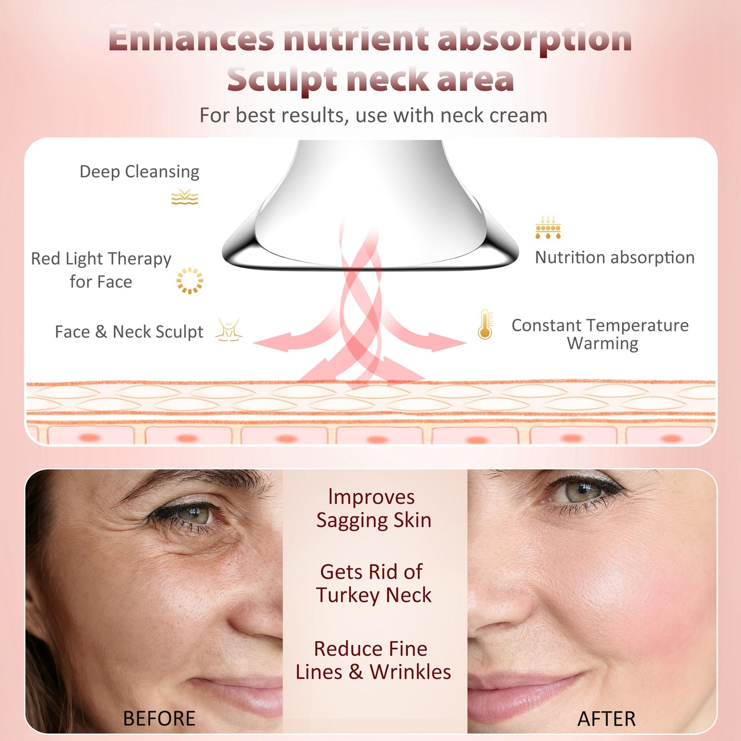 5 color beauty device for face and neck