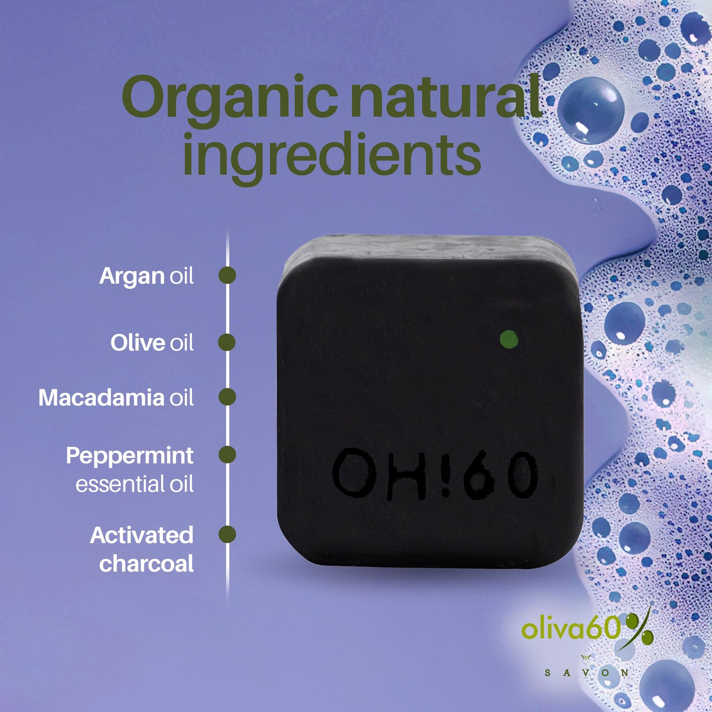 Shampoo Bar Chamomile Honey - Gentle & Non-Irritating | Hair Care- Moisturizes & Hydrates Dry Hair | Organic Shampoo wirh Olive, Argan, Macadamia Oil | Sulfate & Paraben Free | OLIVA 60