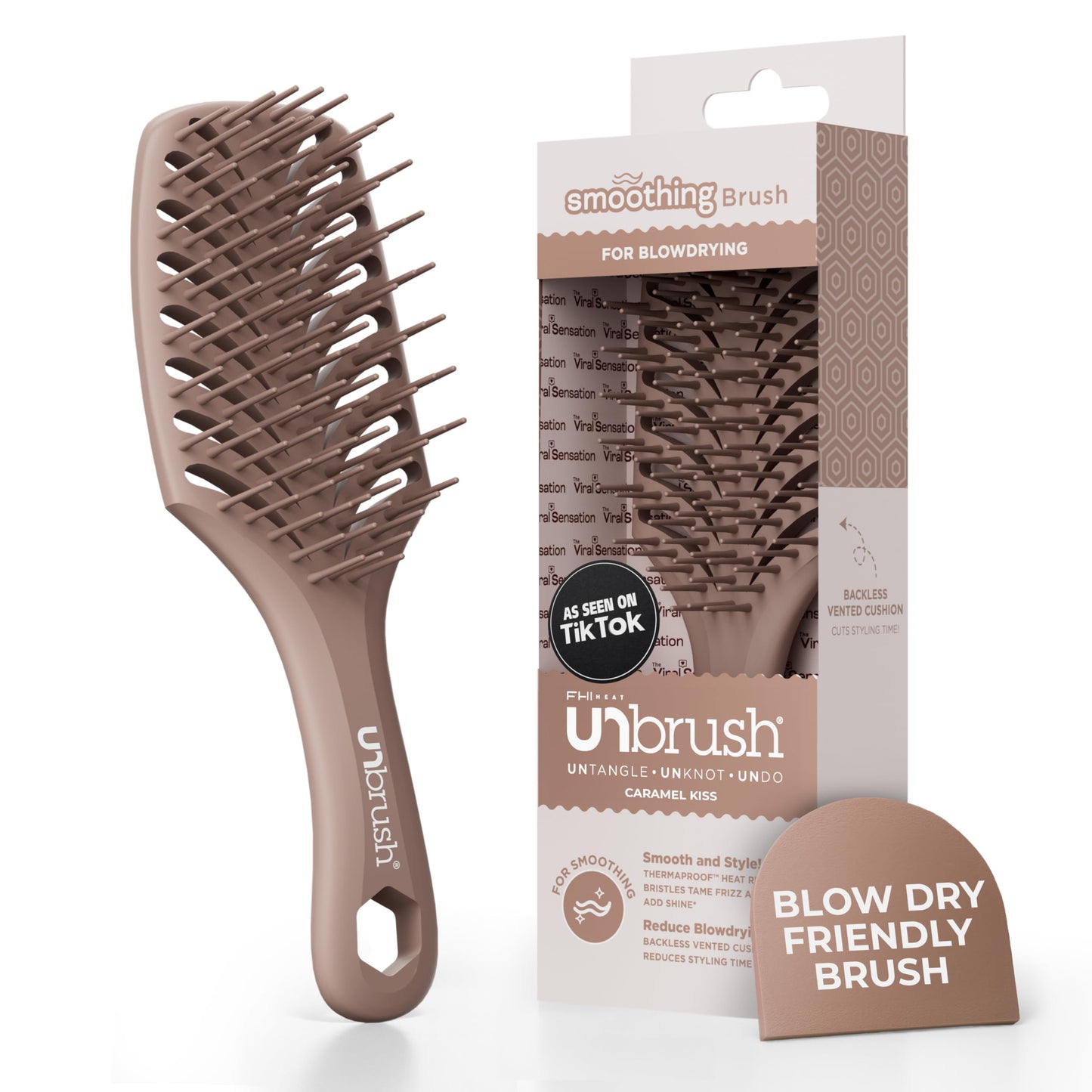 FHI Heat UNbrush Smooth Collection Heat Resistant Detangling Smoothing Brush for Pain-Free Brushing on All Hair Types
