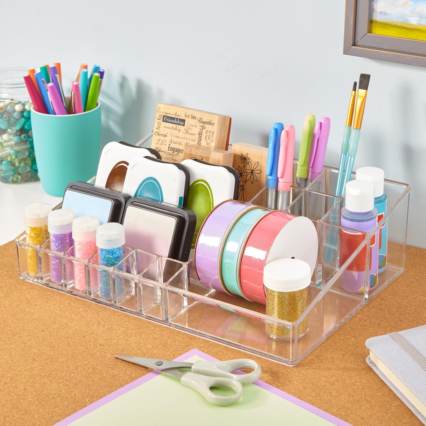STORi Audrey Makeup Organizer & Drawer Bundle, Holder for Makeup Brushes, Palettes, & Beauty Supplies, Made in USA