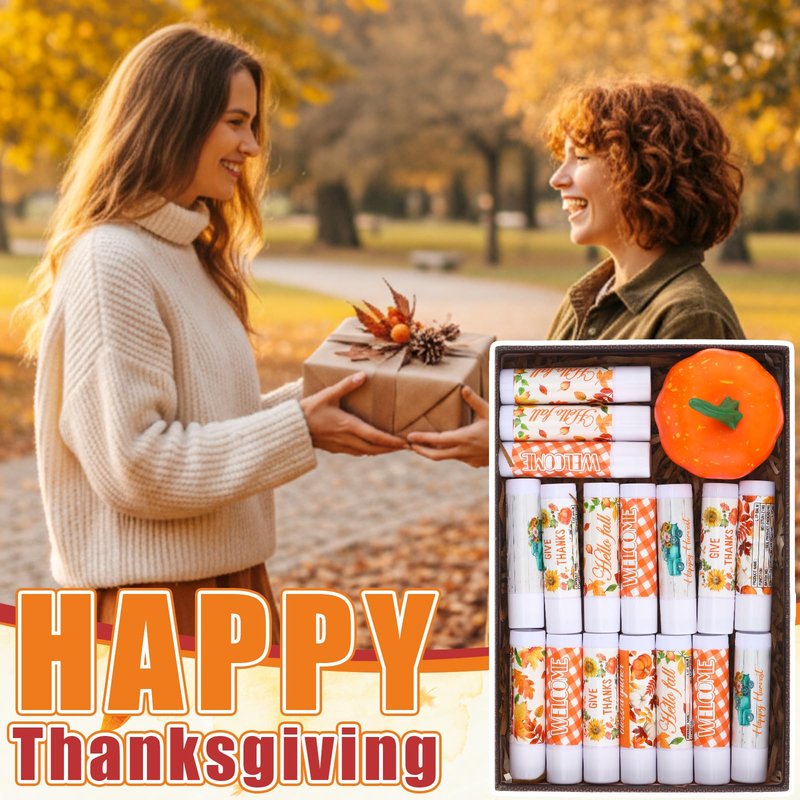 Siifert 50 Pcs Thanksgiving Christmas Party Gifts Bulk Thanksgiving Lip Balms Favors Holiday Basket Stuffers Christmas Stocking Stuffers Small Thank You Gifts for Women Men (Pumpkin Spice Flavor)