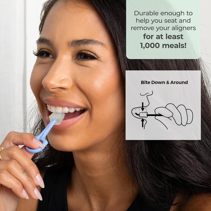 2-in-1 Invisalign Aligner Removal Tool & Chewies - Patented Design for Easy Removal | Pack of 4
