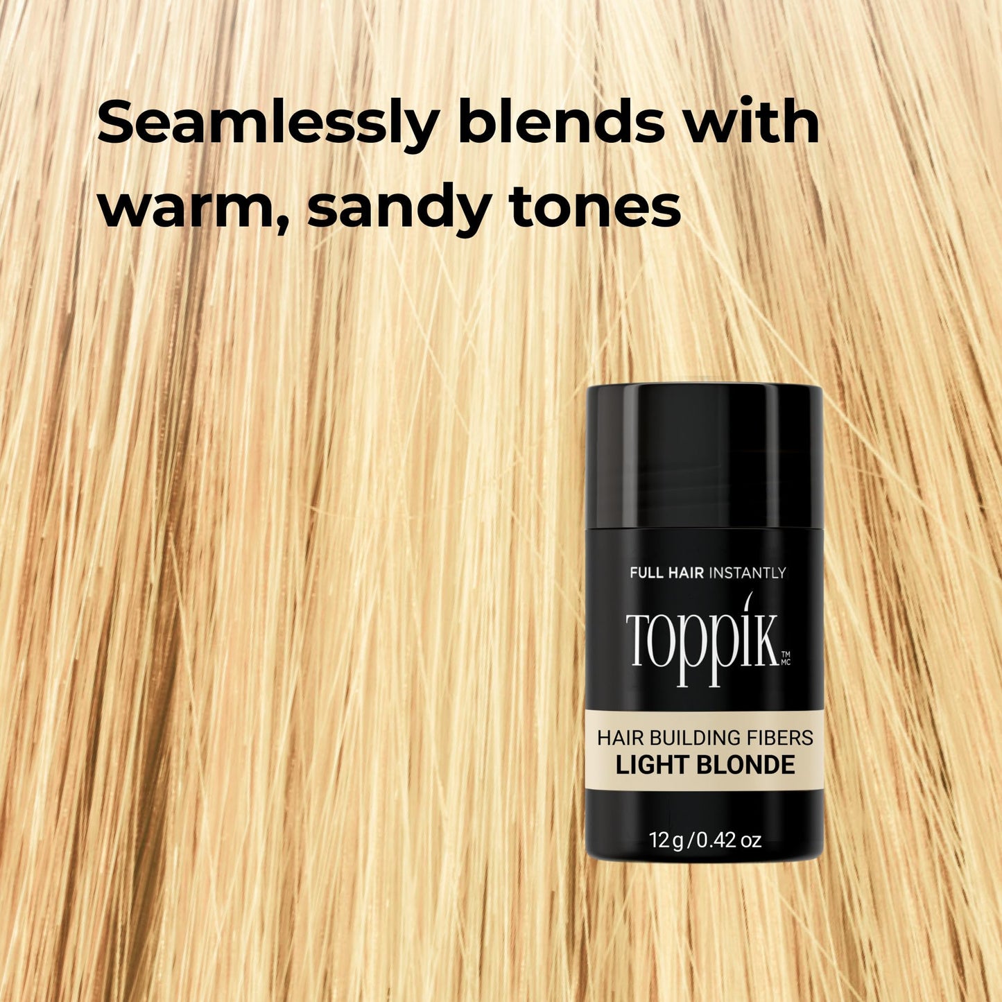 Toppik Hair Building Fibers, Light Blonde, 12g Fill In Fine or Thinning Hair, Instantly Thicker, Fuller Looking, 9 Shades for Men & Women, Keratin Protein Formula