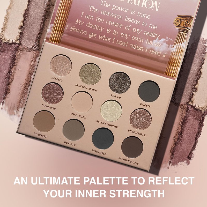 SELESTIA BEAUTY Nude Eyeshadow Palette Her Majesty – 12 High Pigment, Blendable Shades – Long-Lasting & Smudge-Proof – Matte, Satin, Shimmer & Glitter Finishes – 0.47 oz