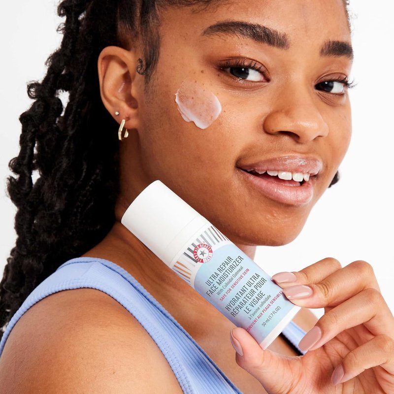 First Aid Beauty Ultra Repair Face Moisturizer - Lightweight Non-Comedogenic Formula with Ceramides & Shea Butter | 1.7 oz, 2 ct