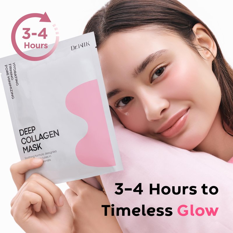 Dr.WIK Deep Collagen Gel Mask – Skin-Hugging Hydrogel Face Mask with Collagen for Firming, Hydration & Pore Care, Niacinamide, Overnight or Travel-Friendly K-Beauty Skincare 38g x 4EA