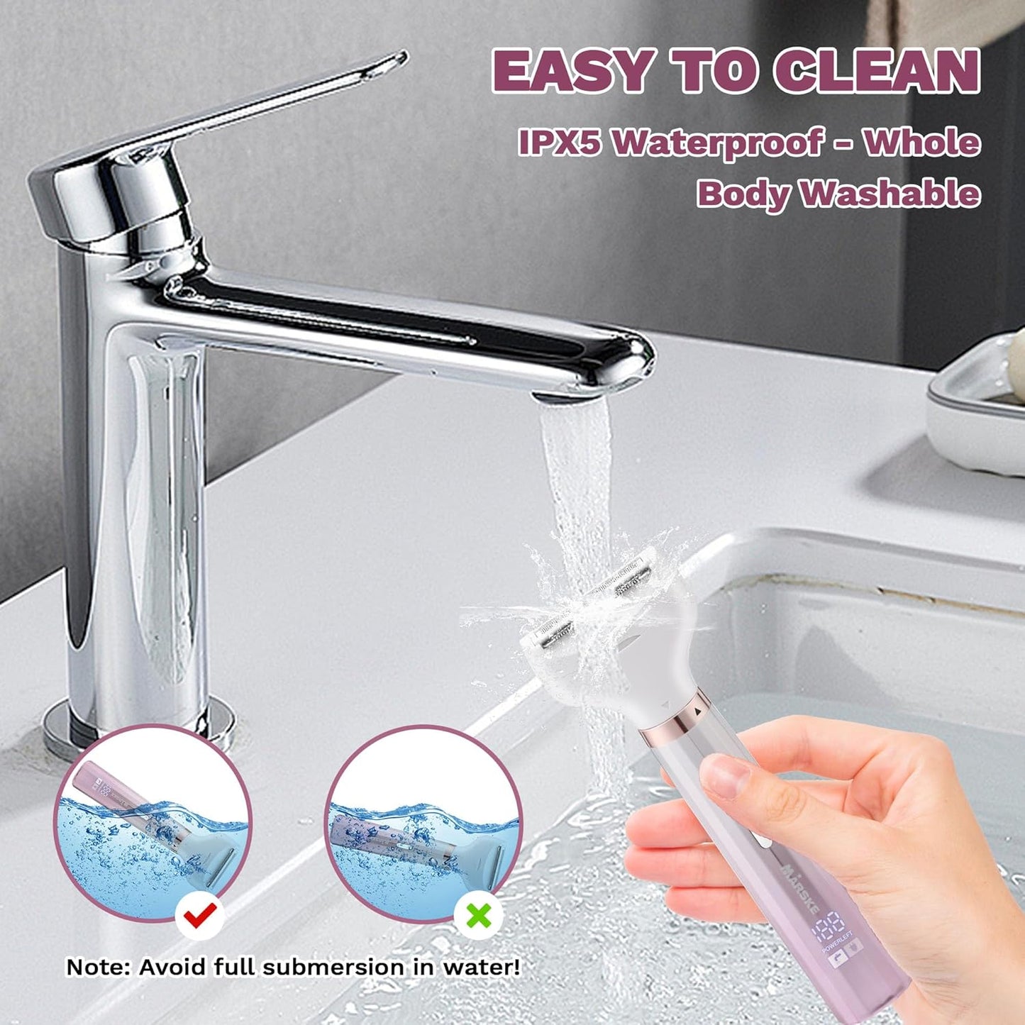 Electric Razors for Women - 5-in-1 Bikini Trimmer & Wet/Dry Shaver | Face, Nose, Eyebrow, Arms, Legs, Pubic Area Hair Removal