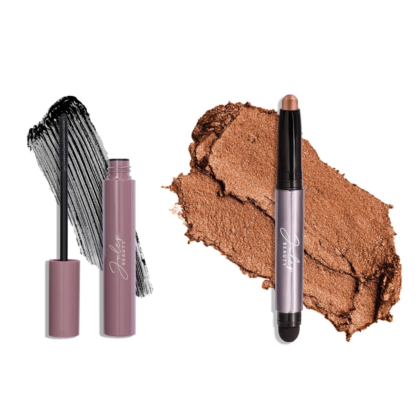 Julep Eyeshadow 101 Cream-to-Powder Waterproof Shadow Stick - Copper Shimmer, Buildable Lengthening Lash Mascara Black,