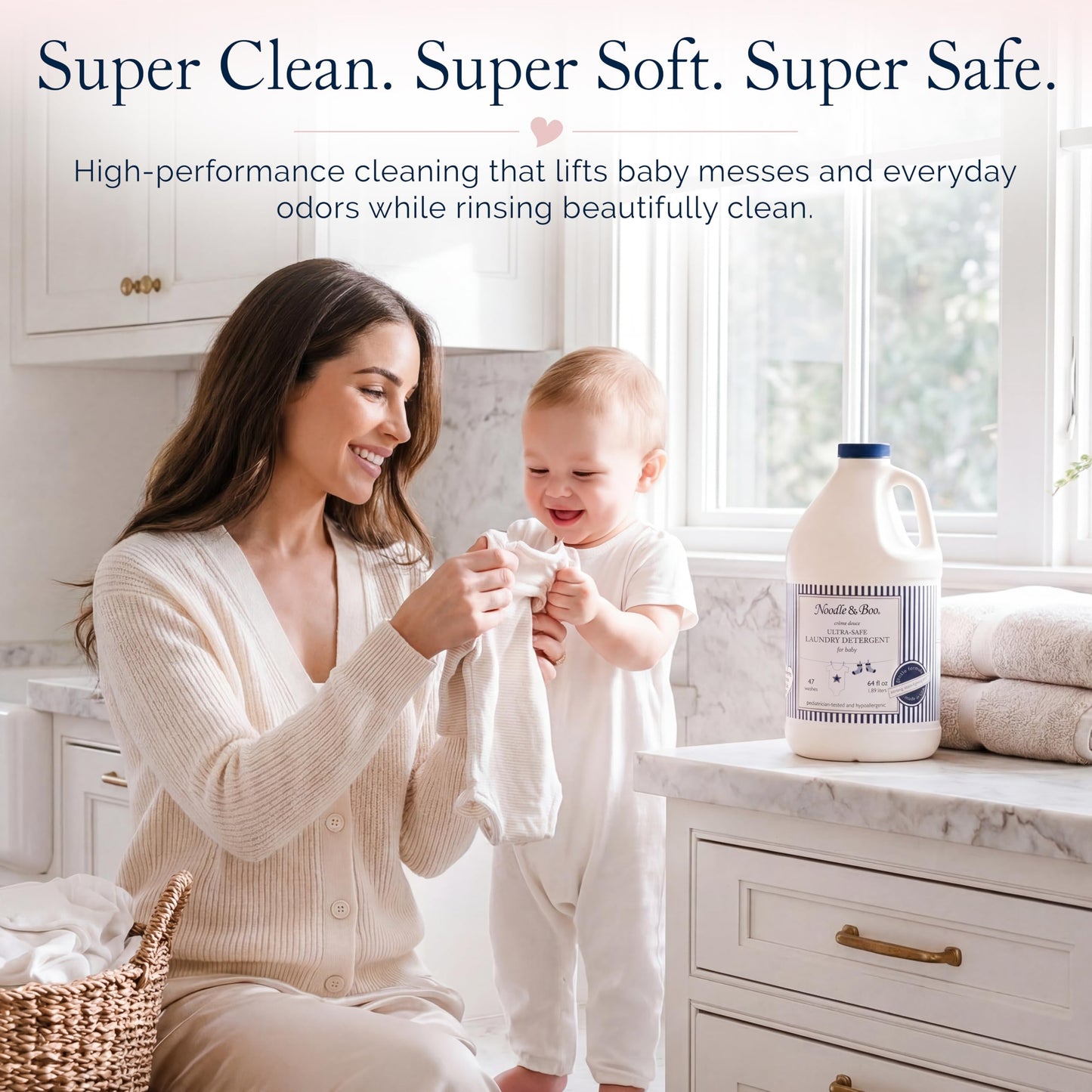 Noodle & Boo Baby Laundry Essentials Ultra-Safe Laundry Detergent, 64 Fl Oz (Pack of 1)