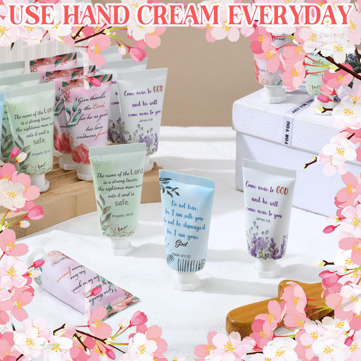 Landhoow 36 Pack Christian Hand Cream Bulk for Women Breast Cancer Accessories Bible Travel Hand Lotion Set Religious Back to School Bible Verse Gift for Church VBS School Teacher Wedding Homeless