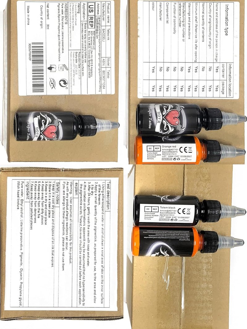 Tattoo Ink Set - 14 Colors 1oz Bottles for 3D Makeup & Body Art | Professional & Beginner Use